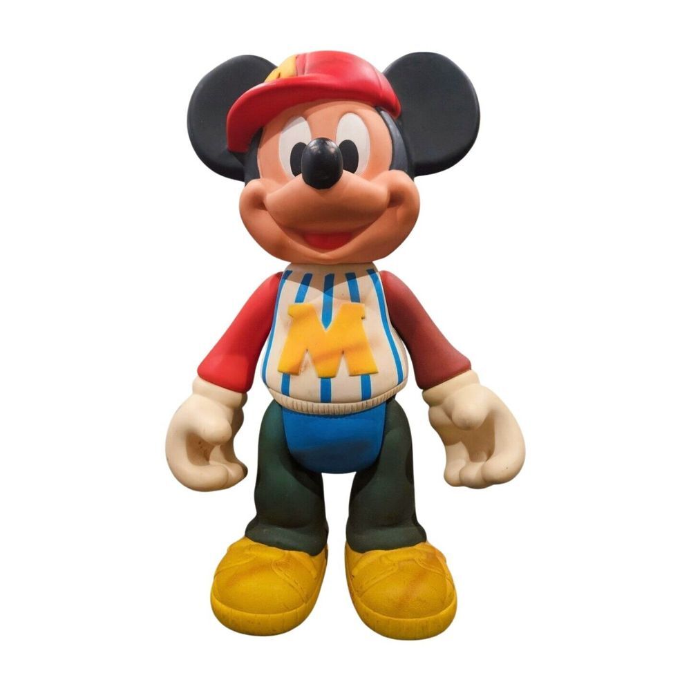 Vintage Rubber Plastic Mickey‎ Mouse Baseball Posable "Dirty" 12" Toy Doll